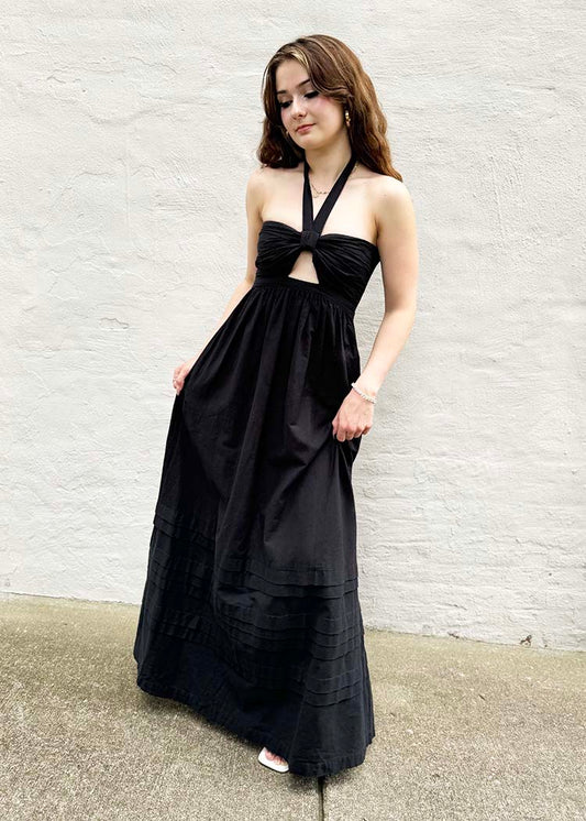 Linen Maxi Dress (Black)