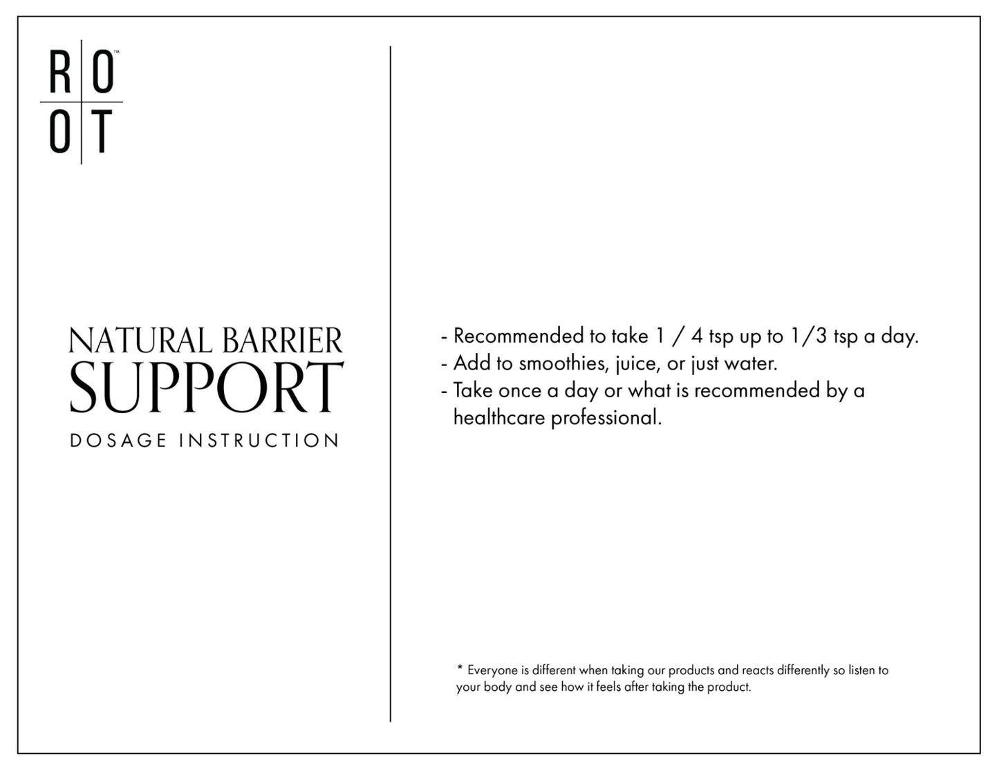 NATURAL BARRIER SUPPORT